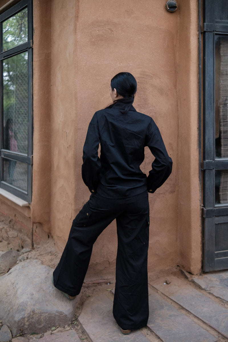 Arizona Shirt-Black (353) cotton by The Terra Tribe in black color for women Worldwide