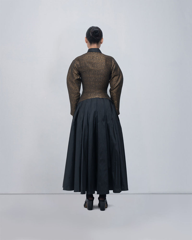 Anyma Dress viscose by Leh Studios in gold, black for women Worldwide