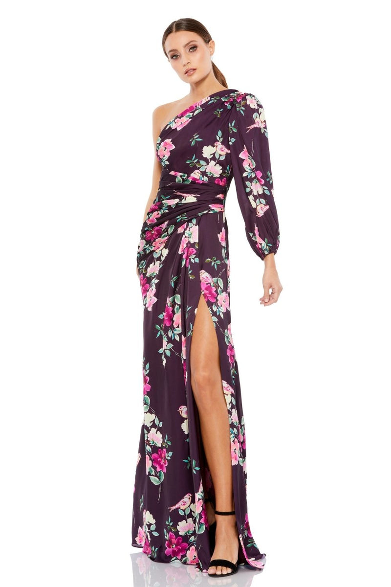 MD-2634 One Shoulder Gown-Purple by Mac Duggal in purple color for women Worldwide