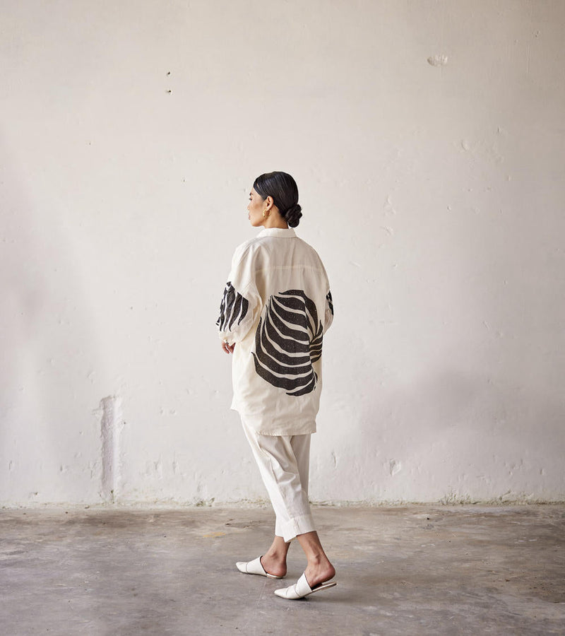 Summer Fling Co-ord set cotton Co-ord Sets by Khara Kapas in white for women Worldwide
