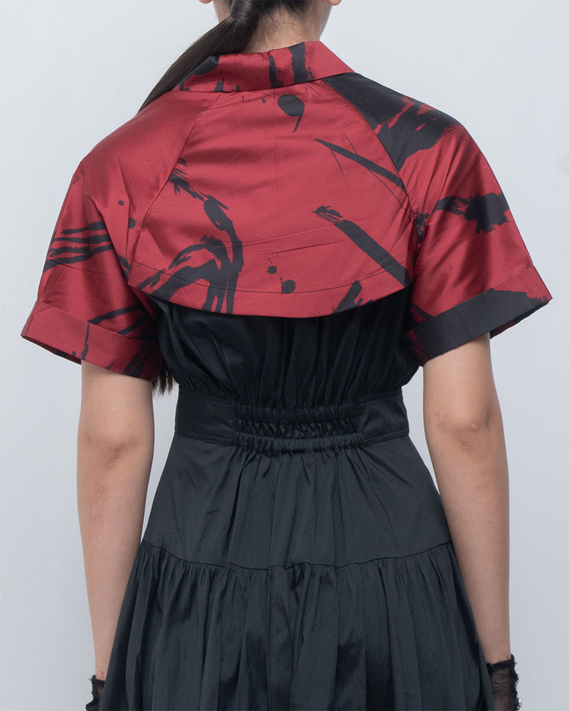 Melis Dress viscose by Leh Studios in red, black for women Worldwide