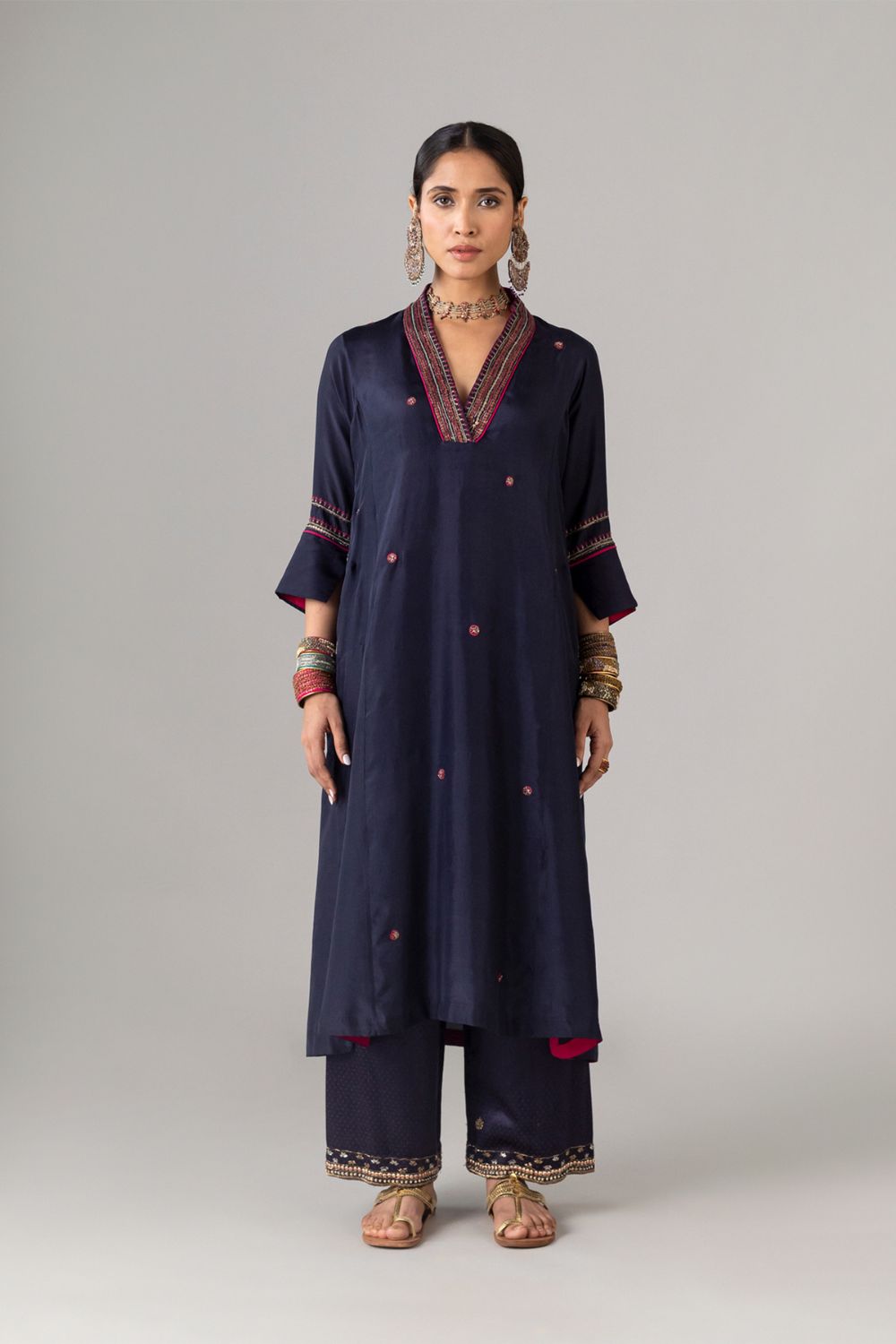 Nazar Butti Indigo Kurta