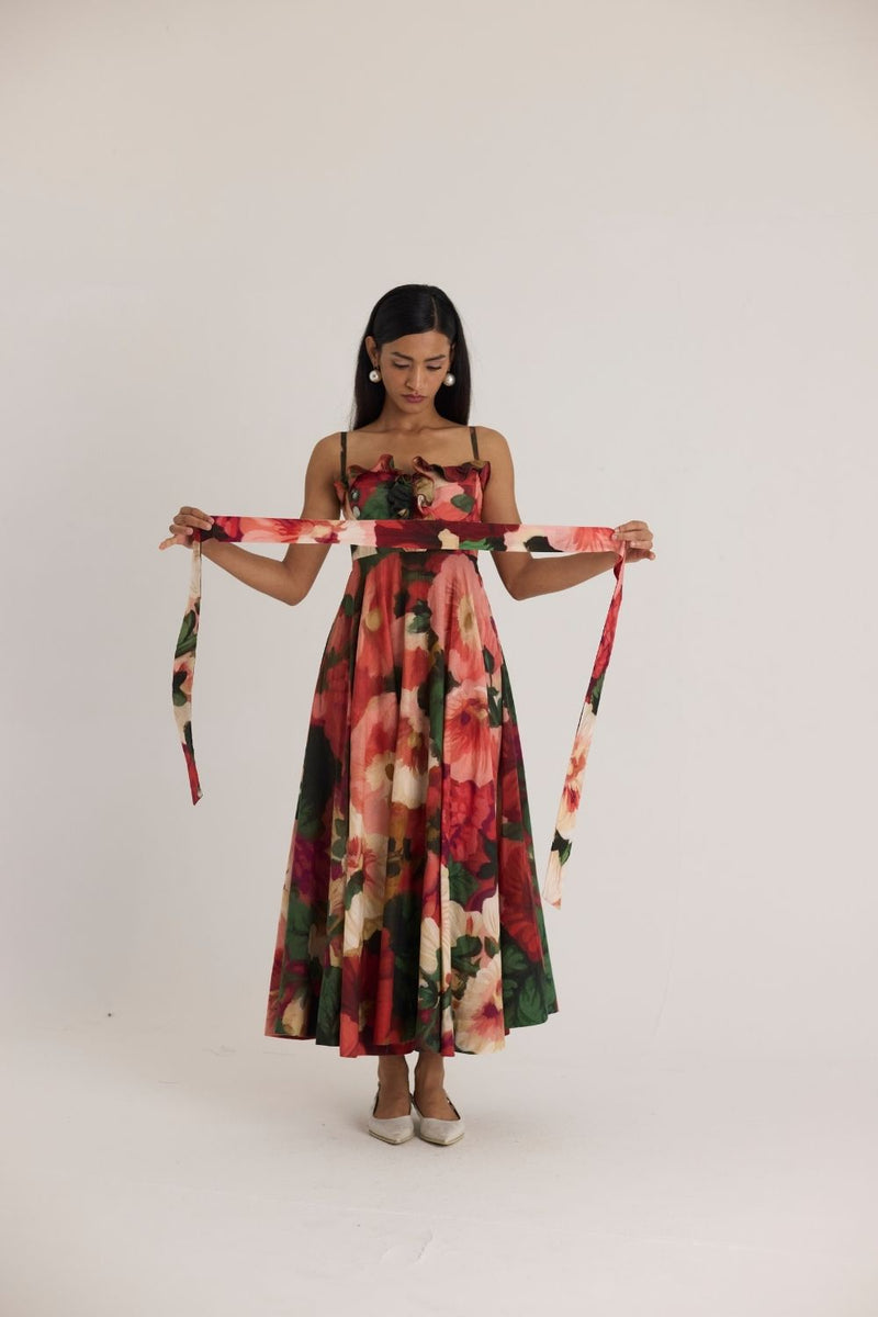 SCARLETT COTTON FRILL DRESS cotton by Yam in multi color for women Worldwide