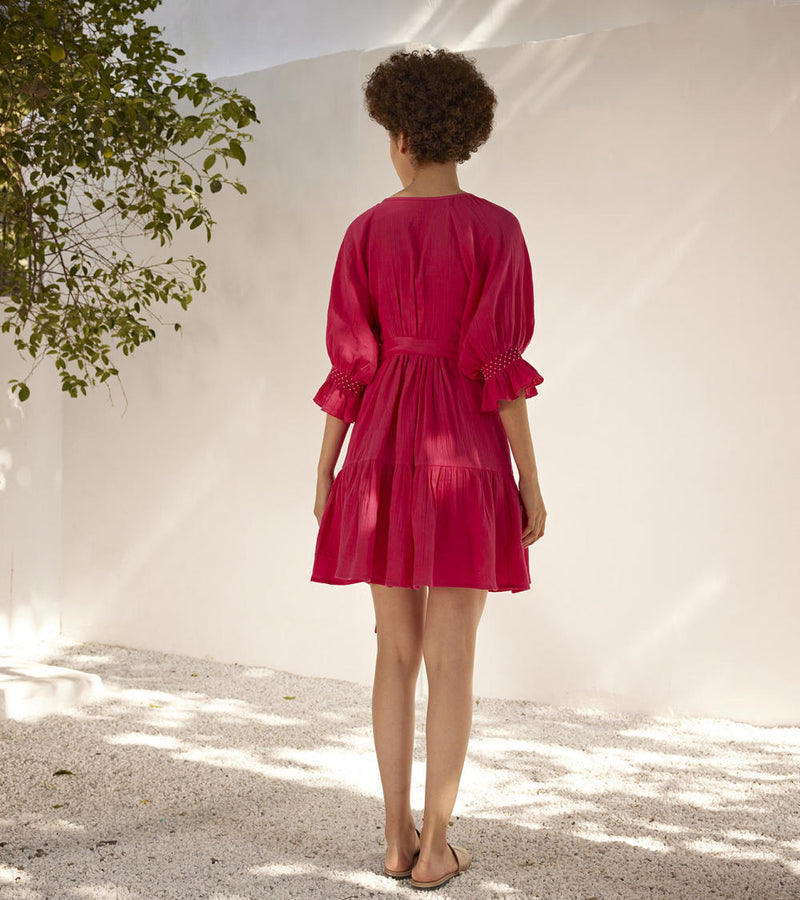 First love wrap dress Dress by Khara Kapas in pink for women Worldwide