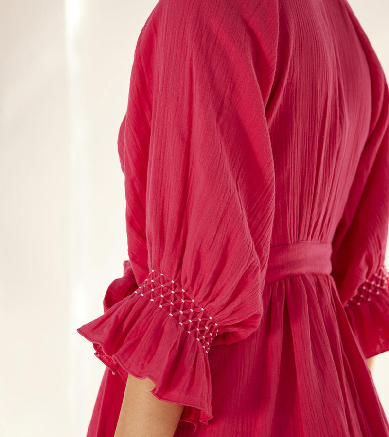 First love wrap dress Dress by Khara Kapas in pink for women Worldwide