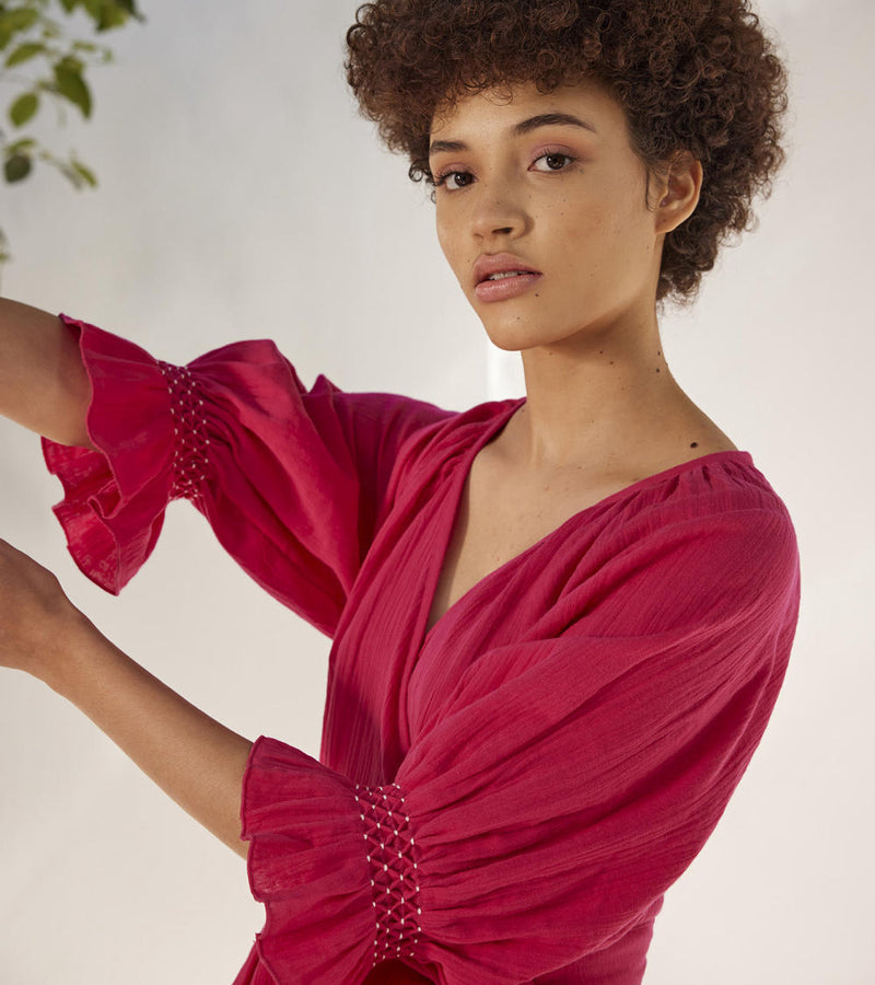 First love wrap dress Dress by Khara Kapas in pink for women Worldwide