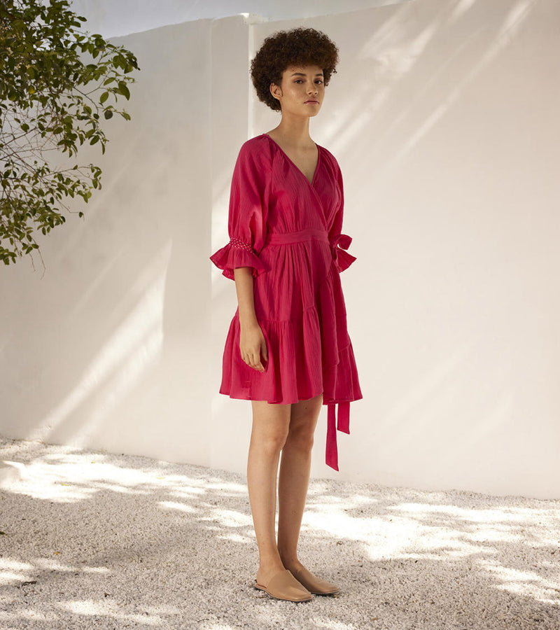 First love wrap dress Dress by Khara Kapas in pink for women Worldwide