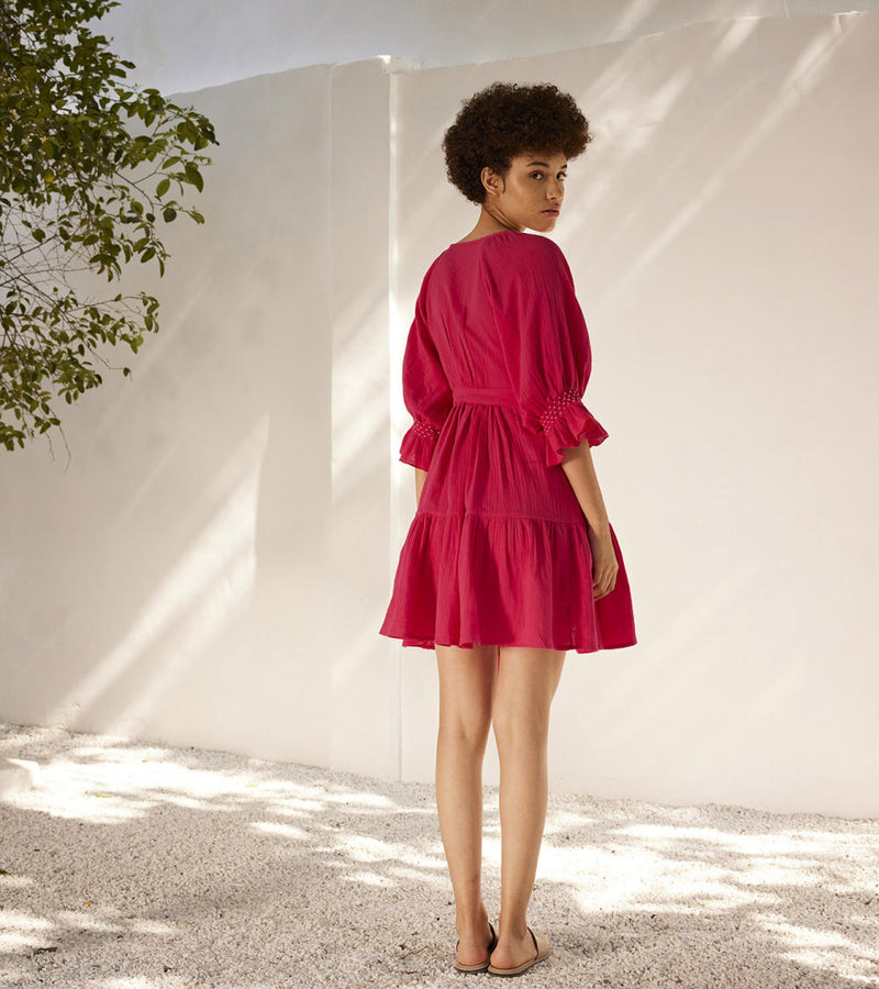 First love wrap dress Dress by Khara Kapas in pink for women Worldwide
