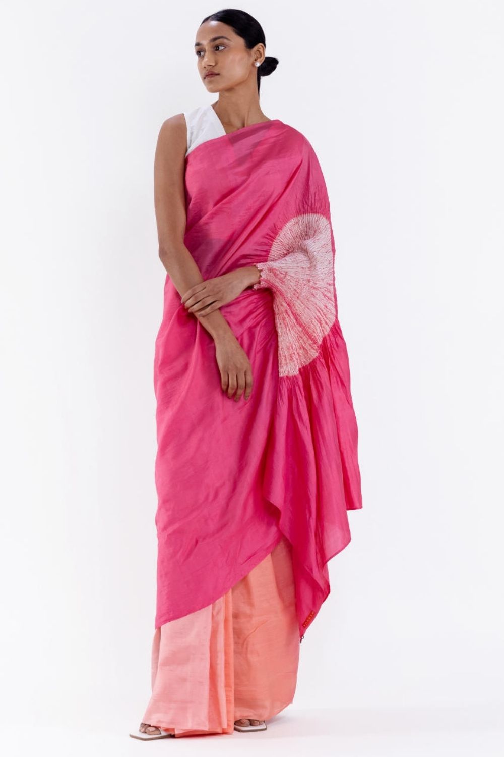 THE HANDSFREE SAREE - PEACH/PINK