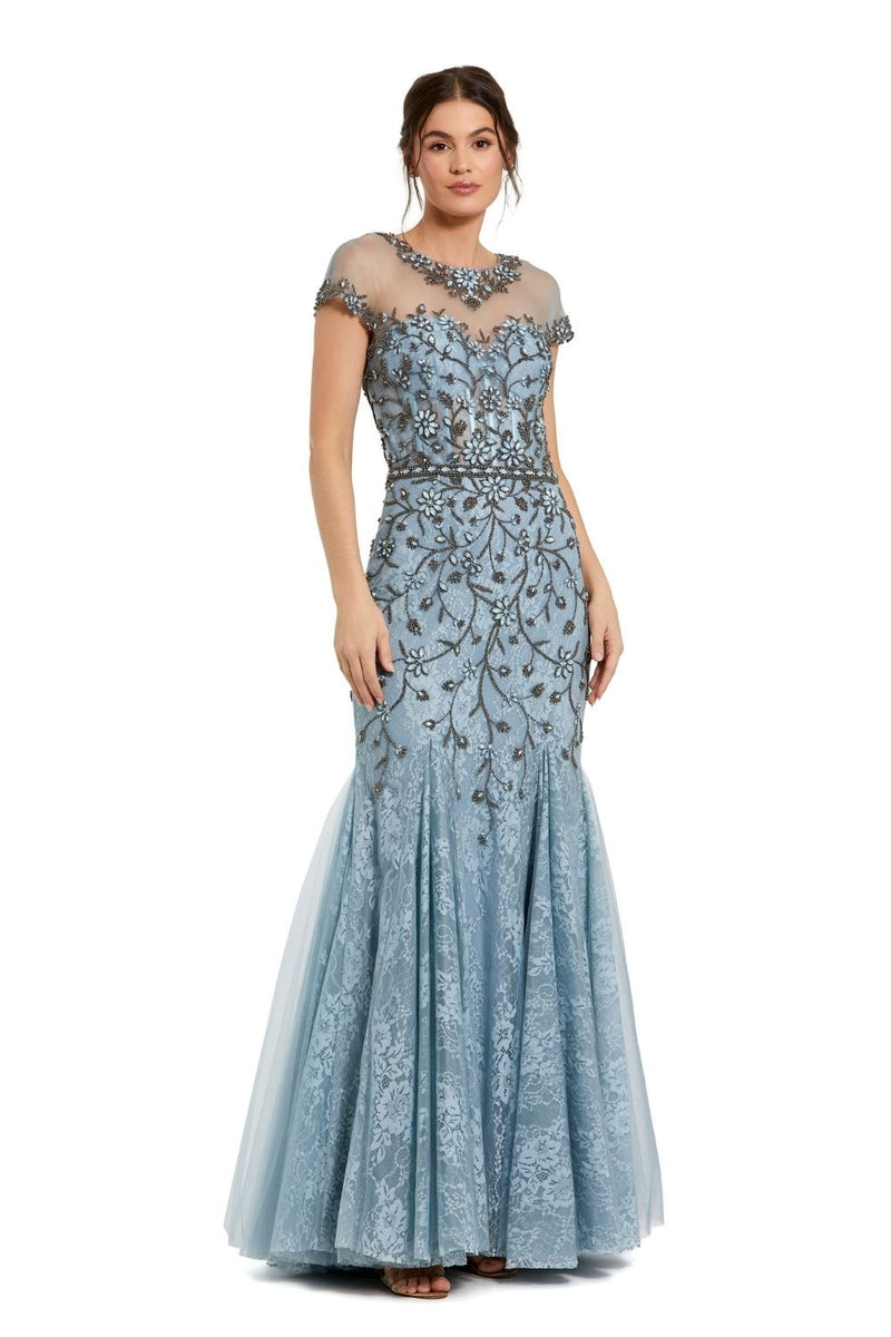 MD-2239 Flared Gown-Blue by Mac Duggal in blue color for women Worldwide