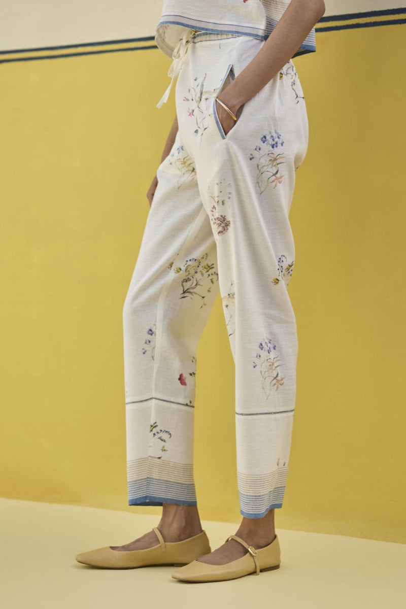 Talia Check Linen Co-ord Set
 -Ivory by Manan in ivory color for women Worldwide