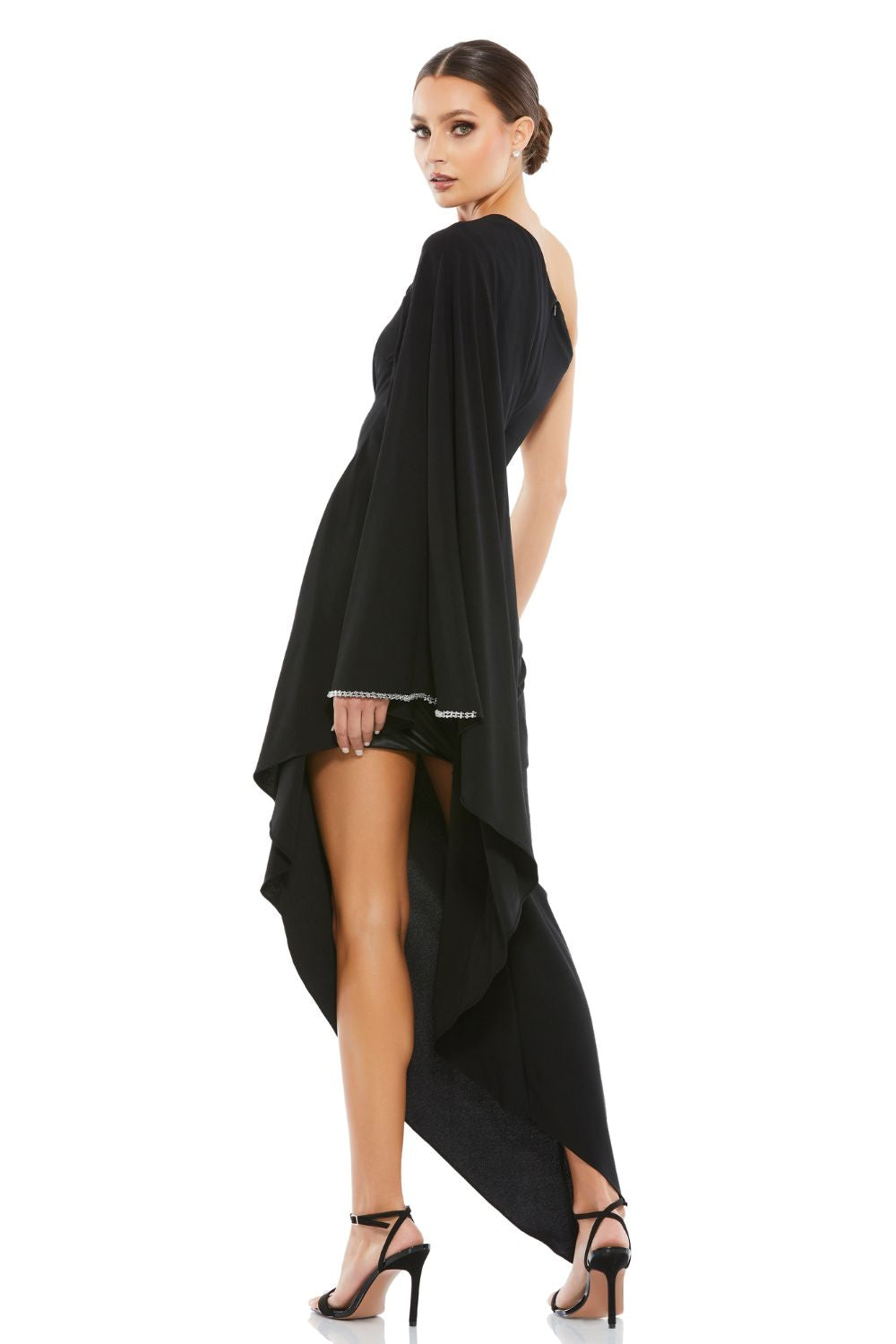 11247-One Shoulder Asymmetrical Hem Flowy Dress 11247-One Shoulder Asymmetrical Hem Flowy Dress