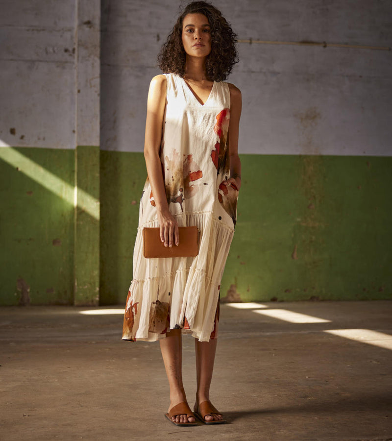 Shikanji Dress cotton Dresses by Khara Kapas in white for women Worldwide