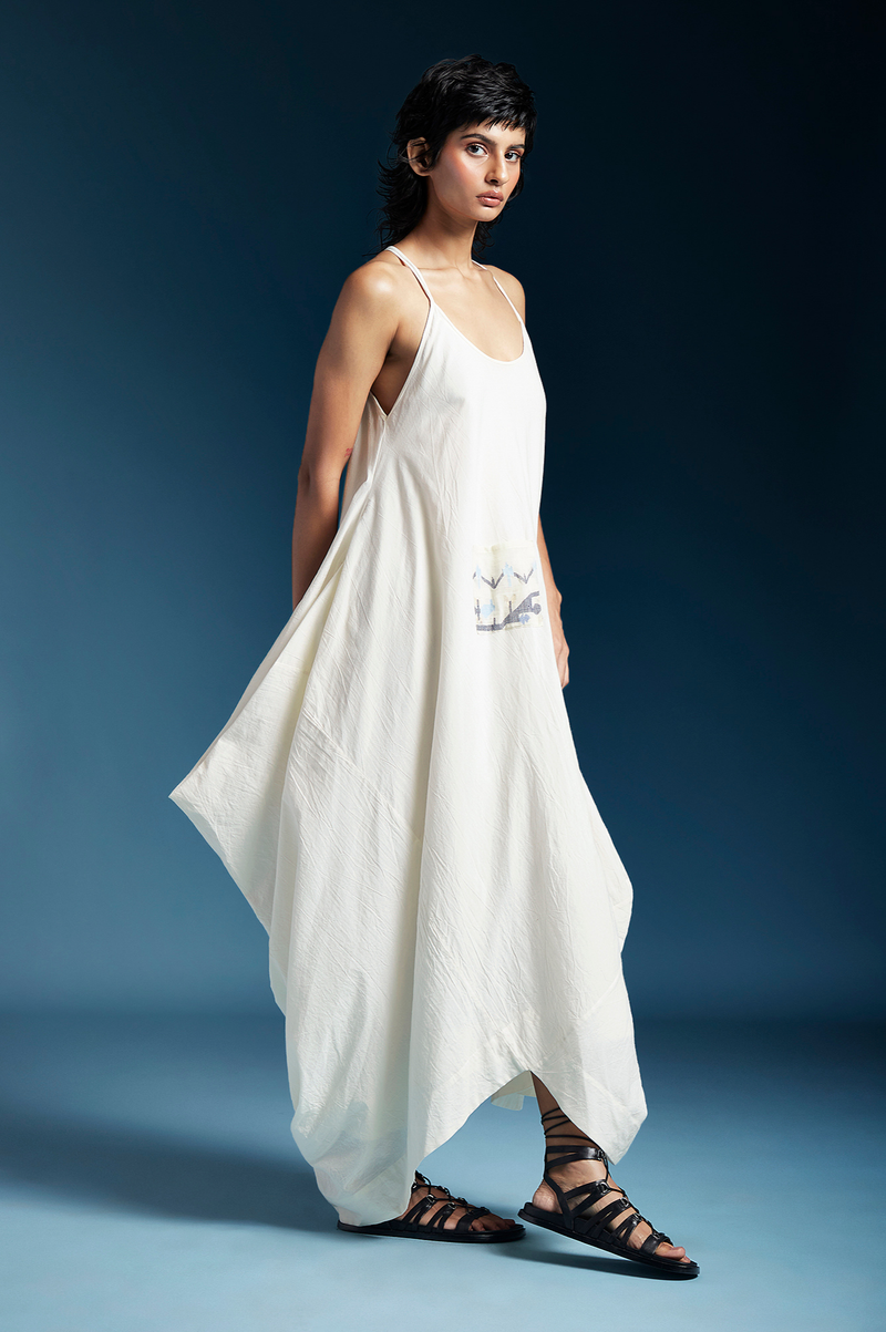 Amanda Dress-White cotton by Chola in white color for women Worldwide