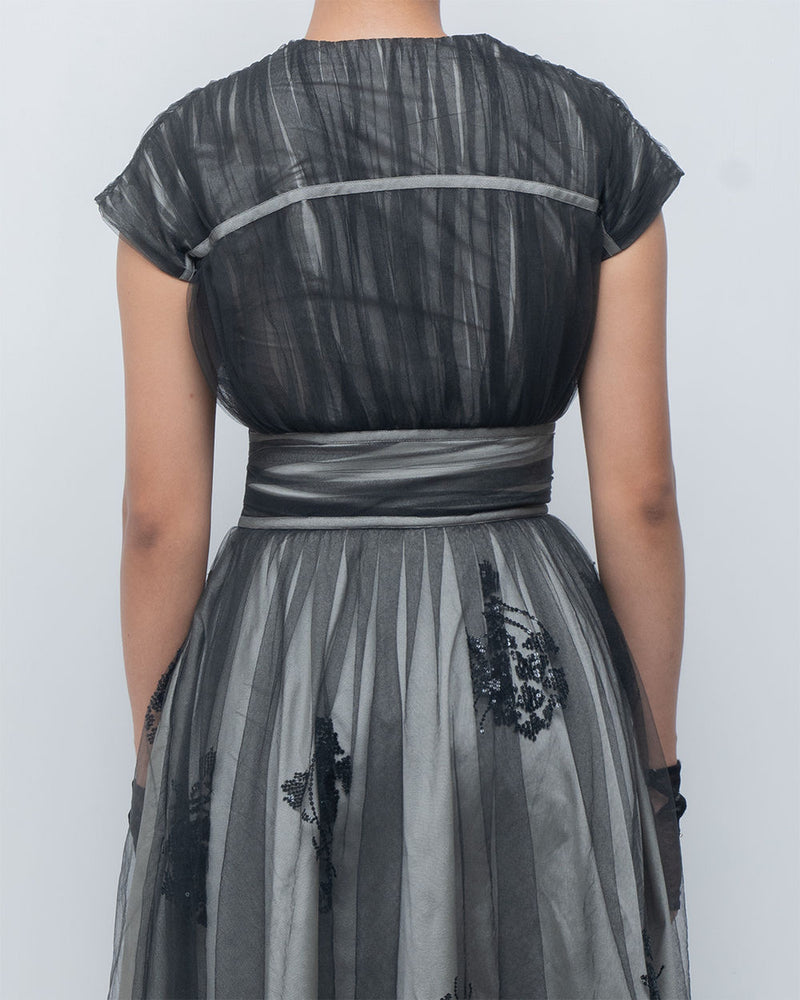 Evara Dress viscose by Leh Studios in silver, black for women Worldwide