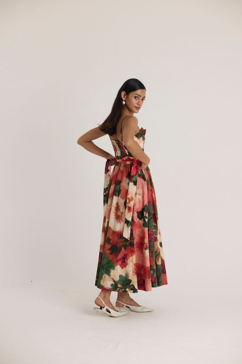 SCARLETT COTTON FRILL DRESS cotton by Yam in multi color for women Worldwide