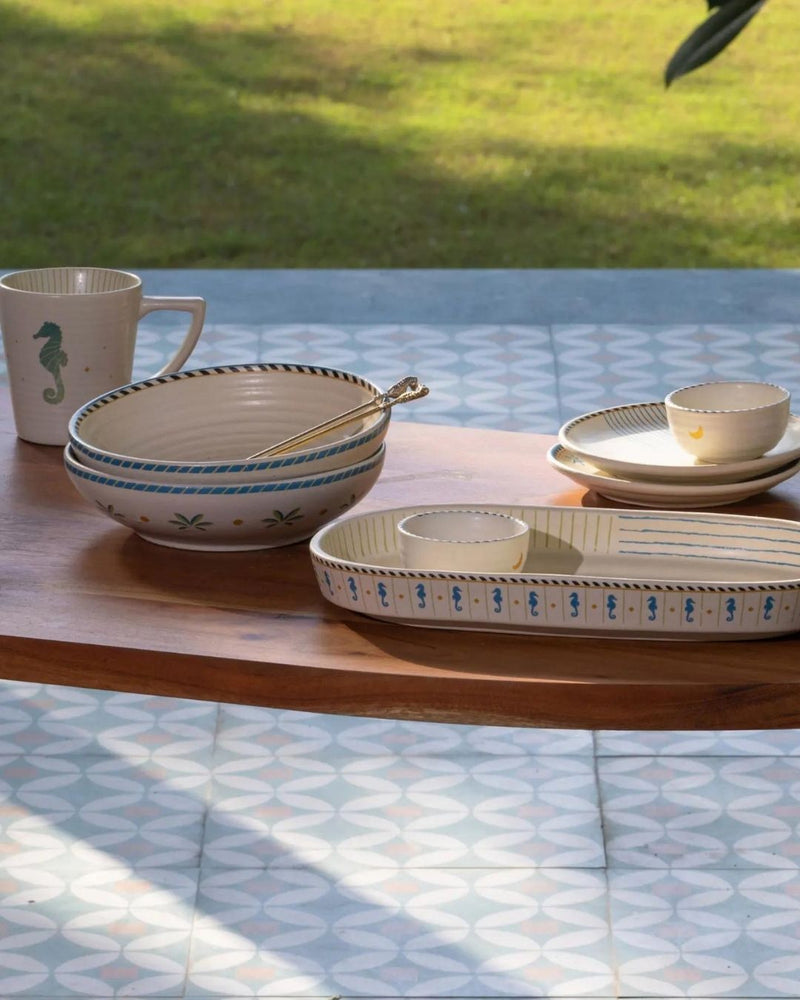 Mirissa Oblong Platter linen by Gado Living for Worldwide