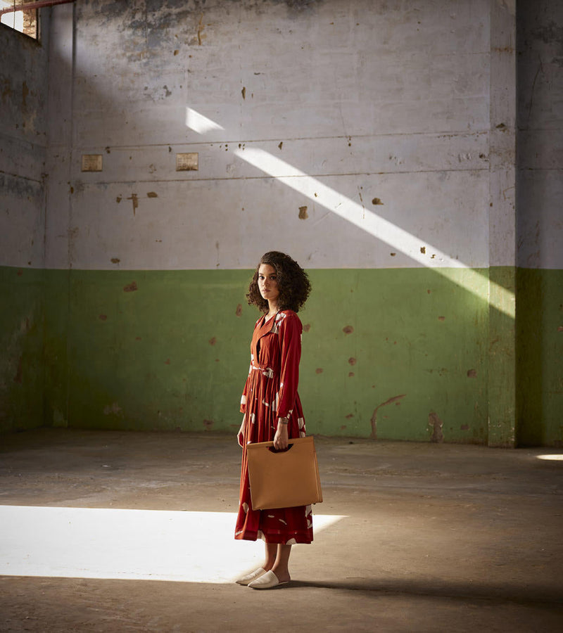 Golden hour Dress cotton Dresses by Khara Kapas in red for women Worldwide