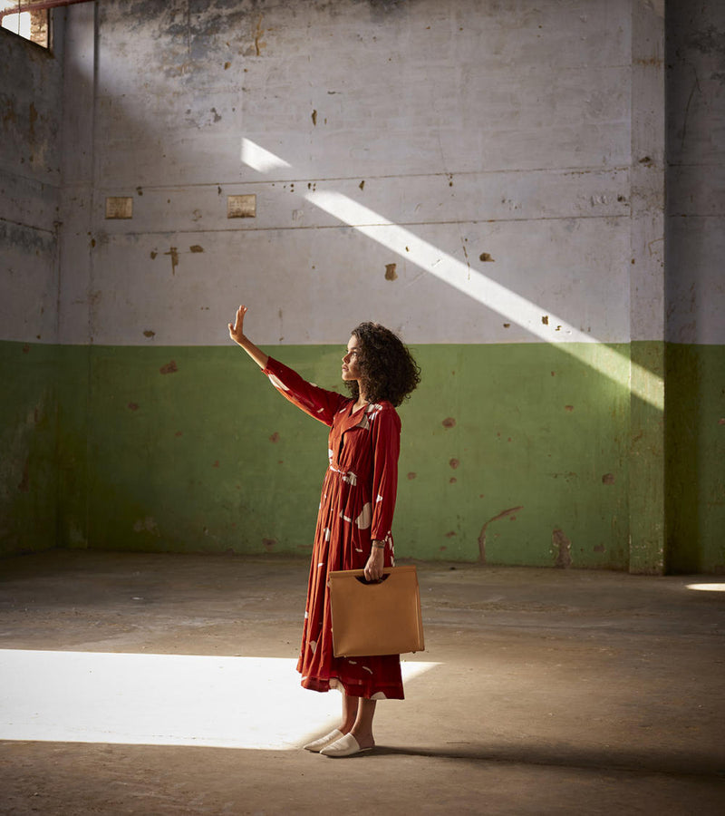 Golden hour Dress cotton Dresses by Khara Kapas in red for women Worldwide