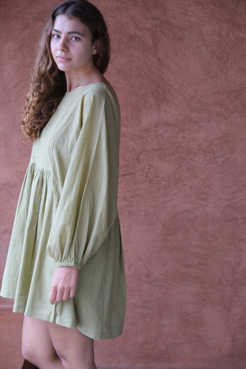 Olive Get Away dress cotton by World of Crow in olive color for women Worldwide