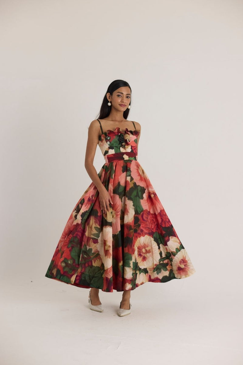 SCARLETT COTTON FRILL DRESS cotton by Yam in multi color for women Worldwide