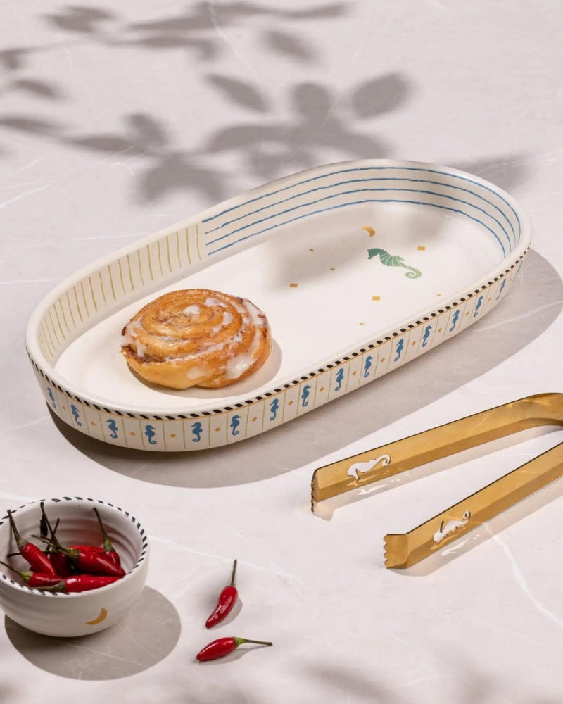 Mirissa Oblong Platter linen by Gado Living for Worldwide