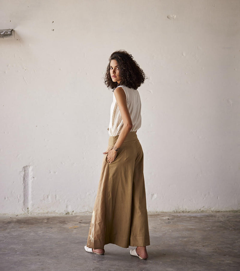 Sun Baked Trouser cotton Pants/Trousers by Khara Kapas in brown for women Worldwide