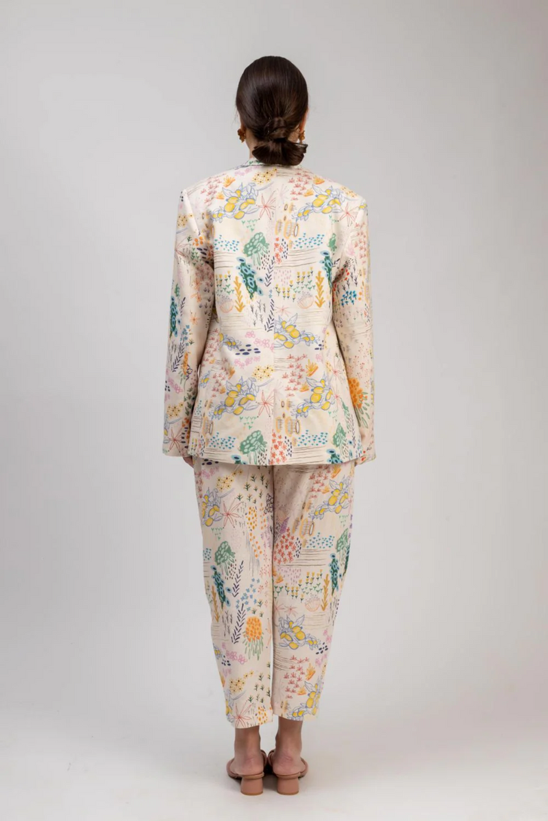 LIZA PRINTED BLAZER mul by Doodlage in multi color for women Worldwide