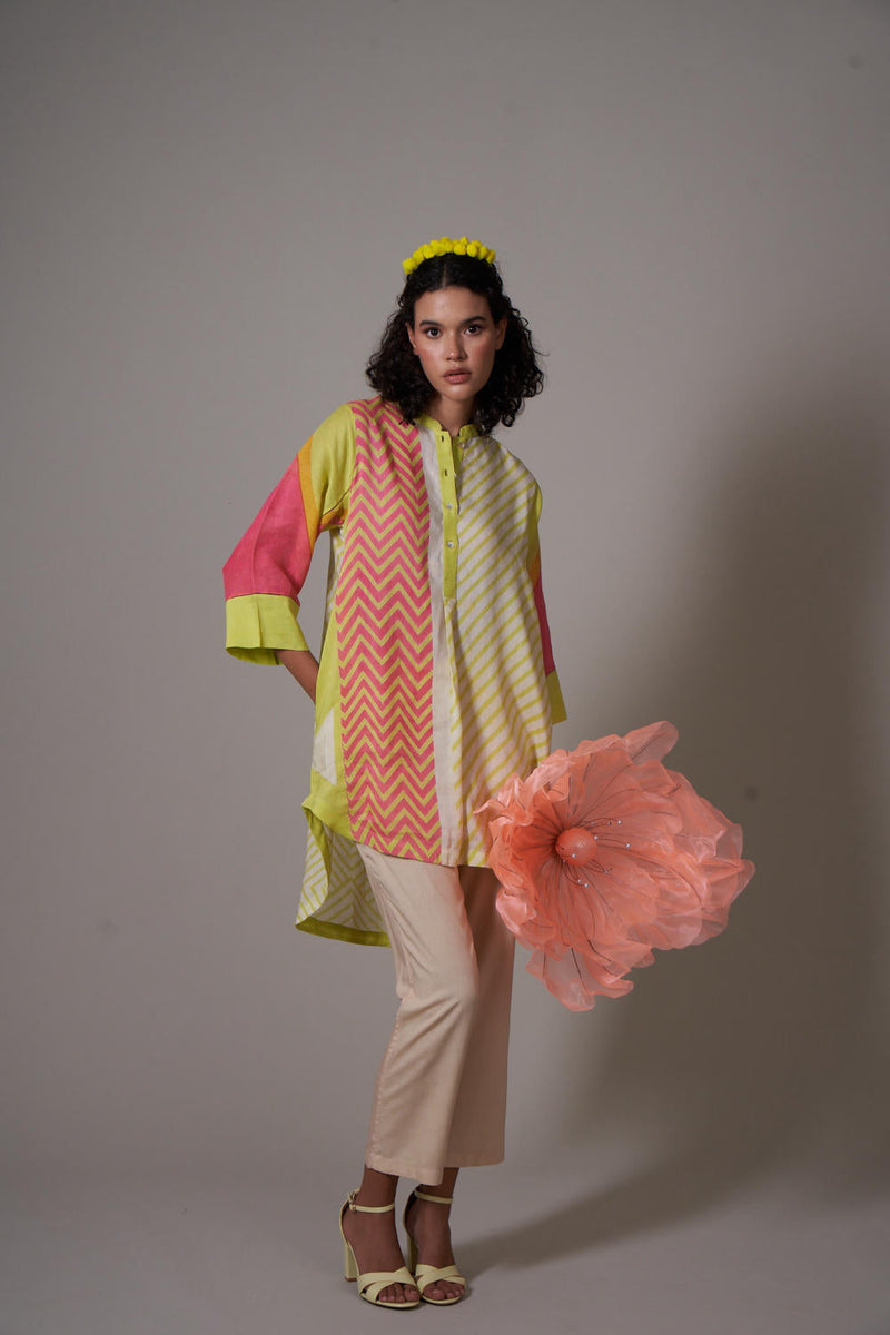 Kosumosu linen kurta set by Priti Prashant for women Worldwide