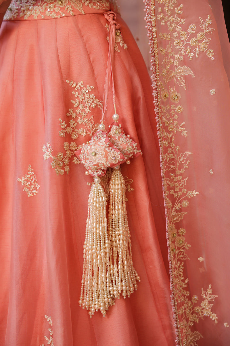 Vaayu Pink Guldasta Lehenga Set organza lehenga sets by Niti Bothra in pink for women Worldwide