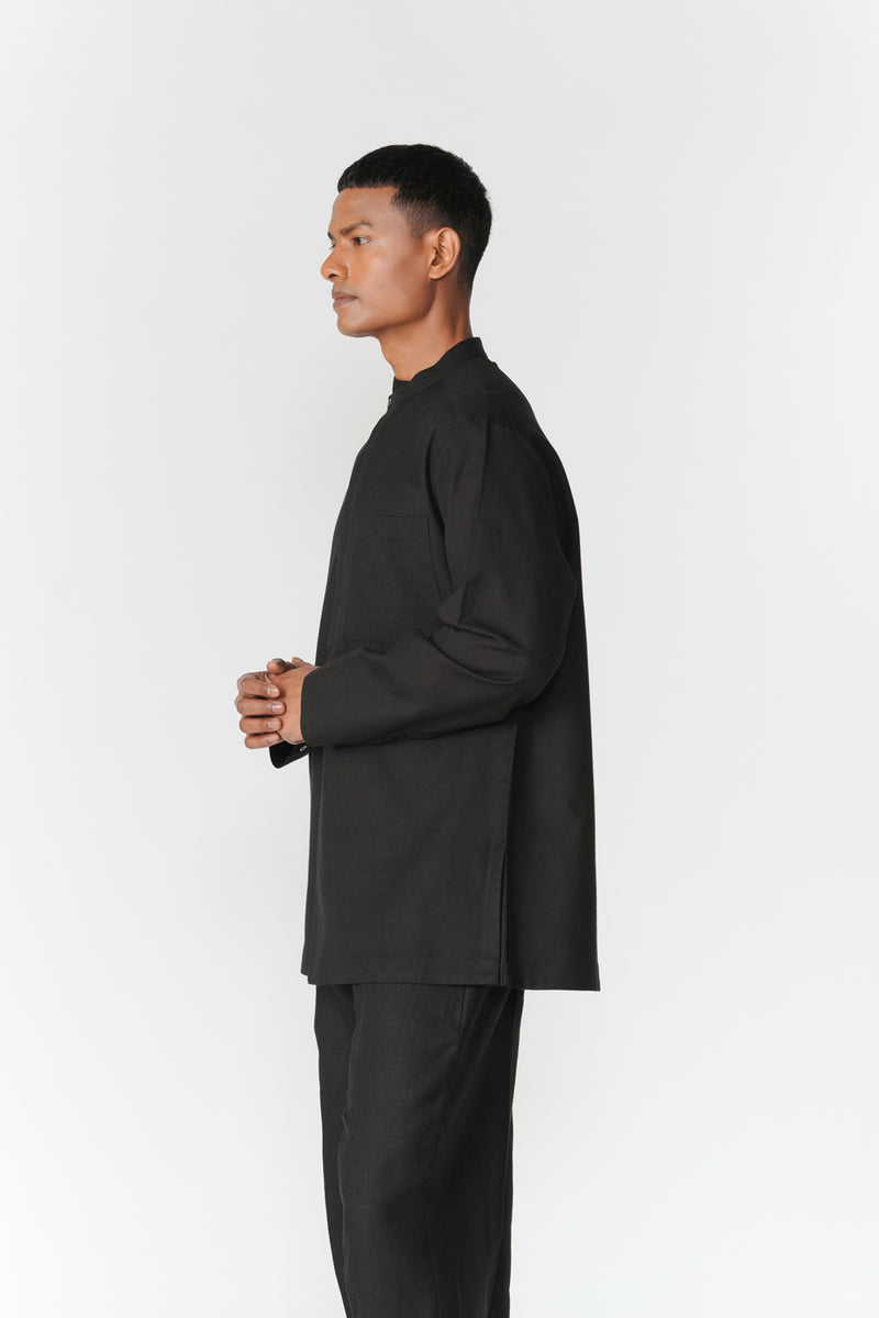 Double Placket Shirt top/shirt by Turn Black in black for men Worldwide