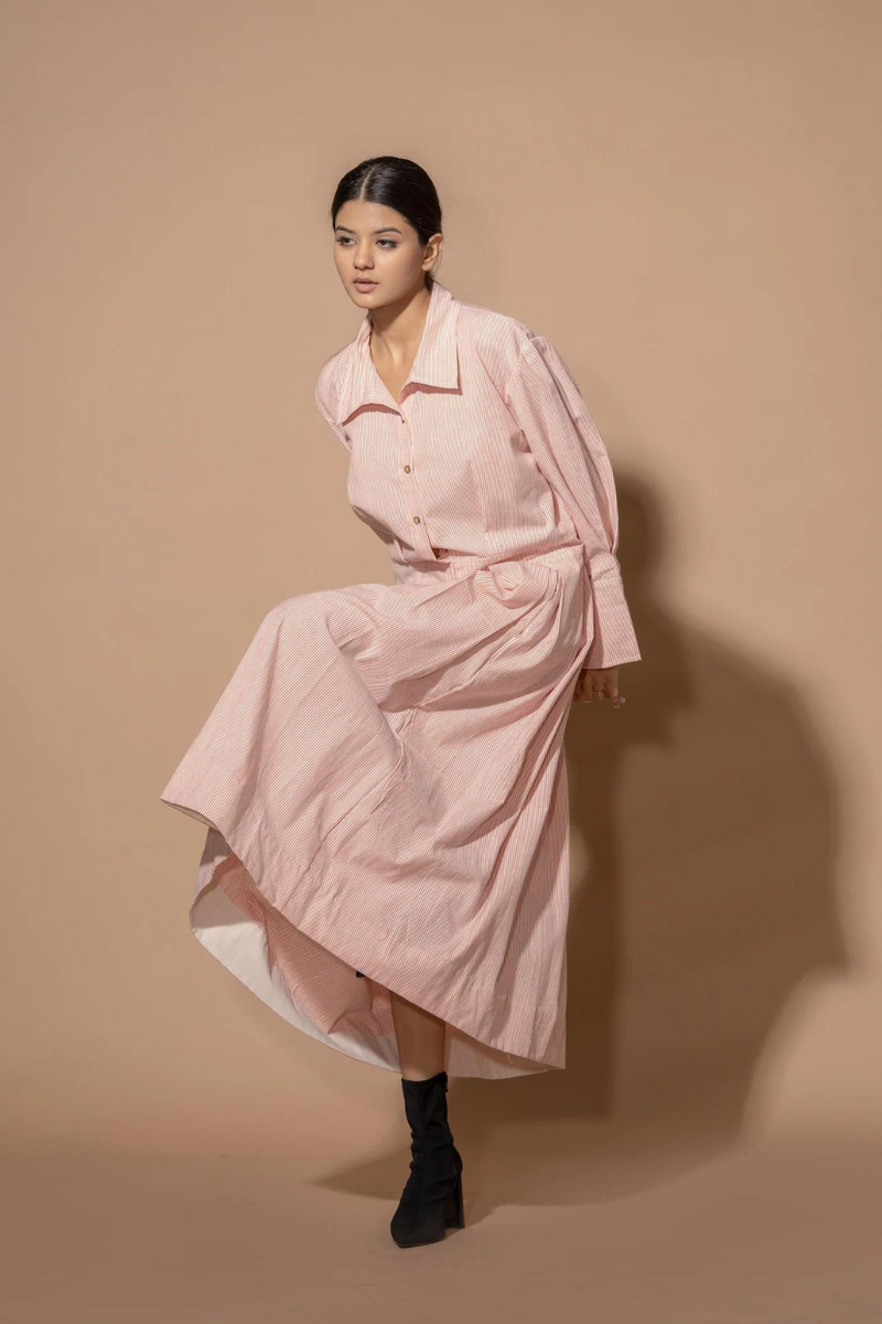 Chamomile Dress handwoven cotton dresses by Stoique in red,  natural for women Worldwide