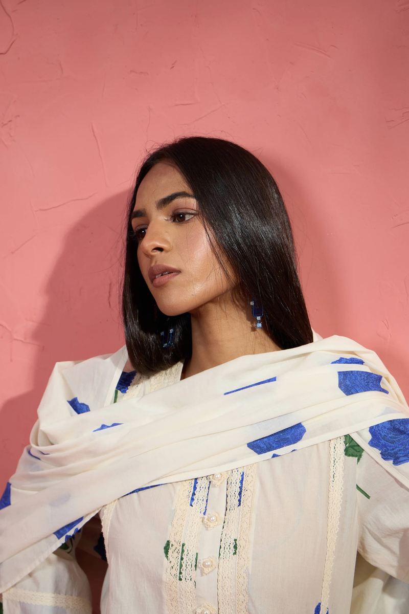 Fi Rose Dupatta cotton cambric dupatta by AAVIDI for women Worldwide