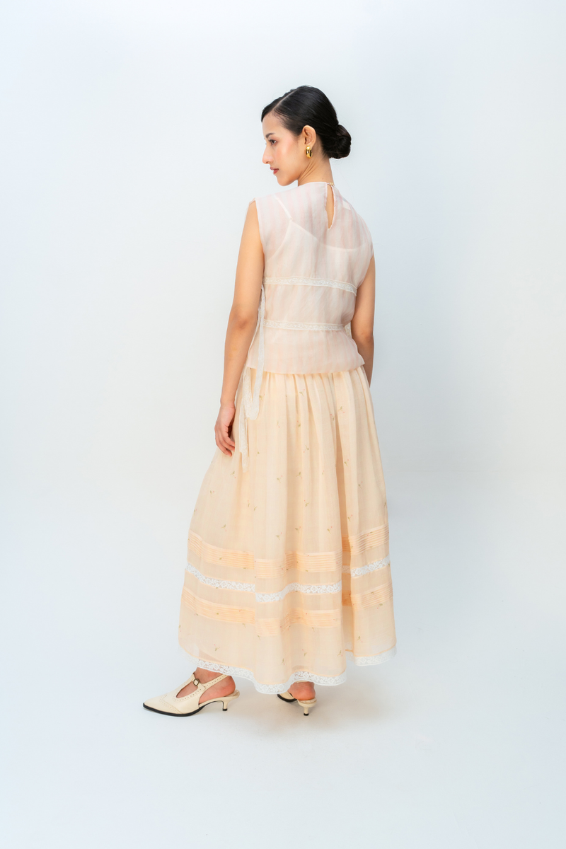WILD MOSS BIB silk organza jacket/overlay by Ode to Odd in blush pink for women Worldwide