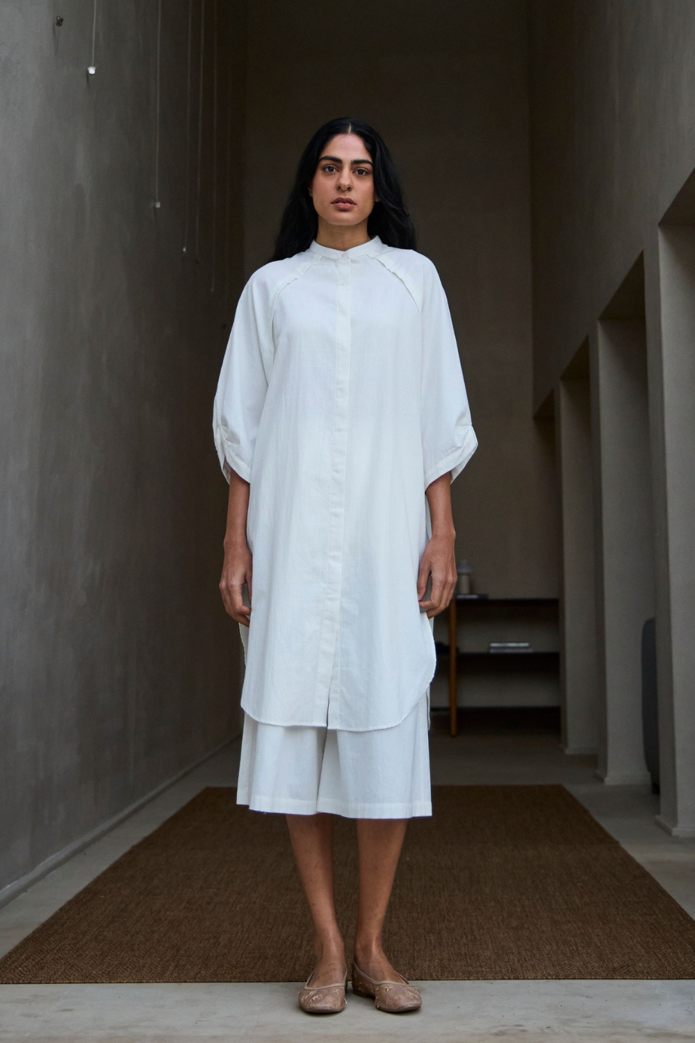 Braboune Handwoven White Co-ord Set