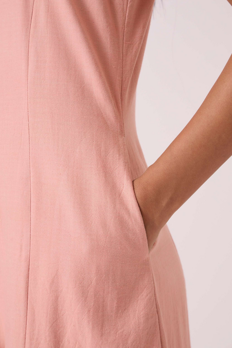 Vronsky Pink Handwoven Jumpsuit cotton by The Summer House in blue color for women Worldwide