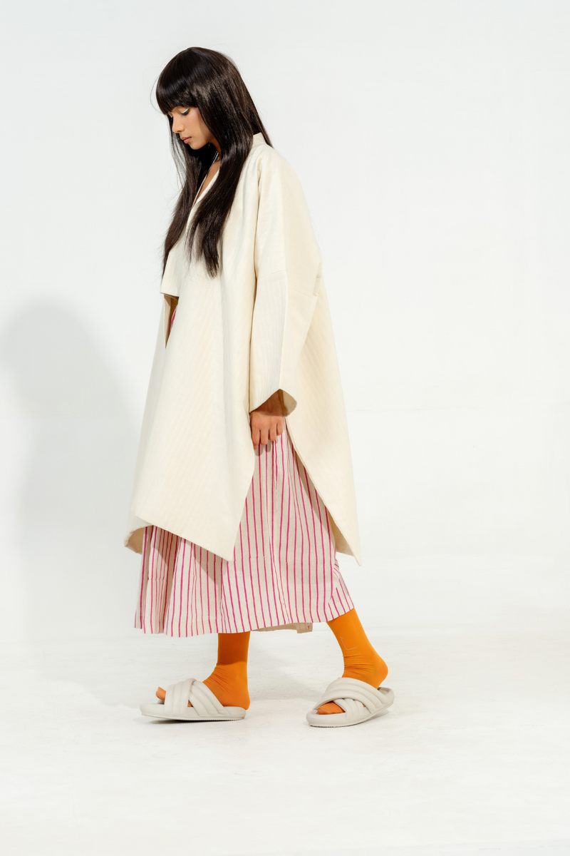 Shitake Jacket cotton matty jackets and overlays by Stoique in natural, pink for women Worldwide