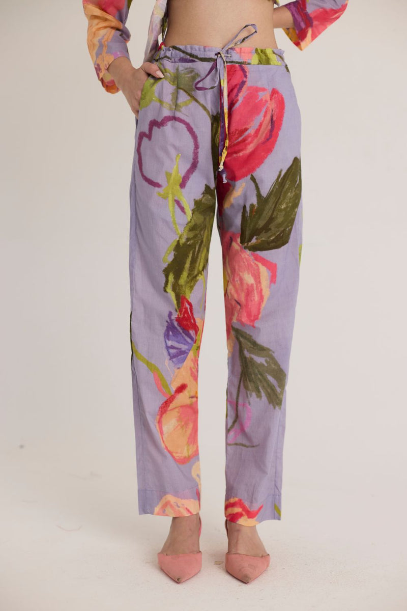 DOLLY PURPLE SHORT COTTON KURTA SET cotton by Yam in multi color for women Worldwide