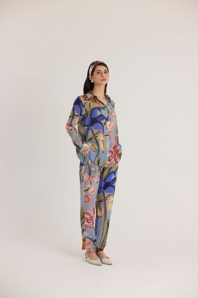 NICO CO-ORD SET by Yam in blue color for women Worldwide