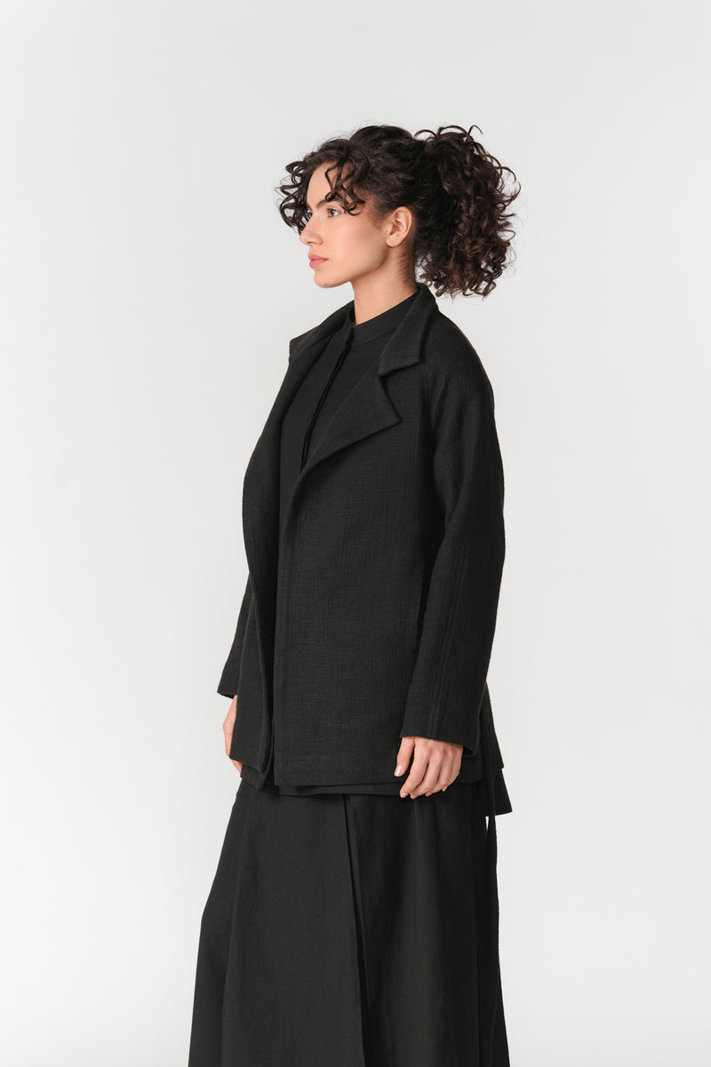 Chenille Short Overcoat jacket/overlay by Turn Black in black for women Worldwide