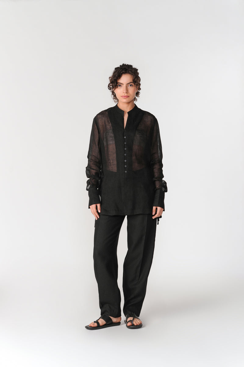 Single Pleat Barrel Pants pant/trouser by Turn Black in black for women Worldwide