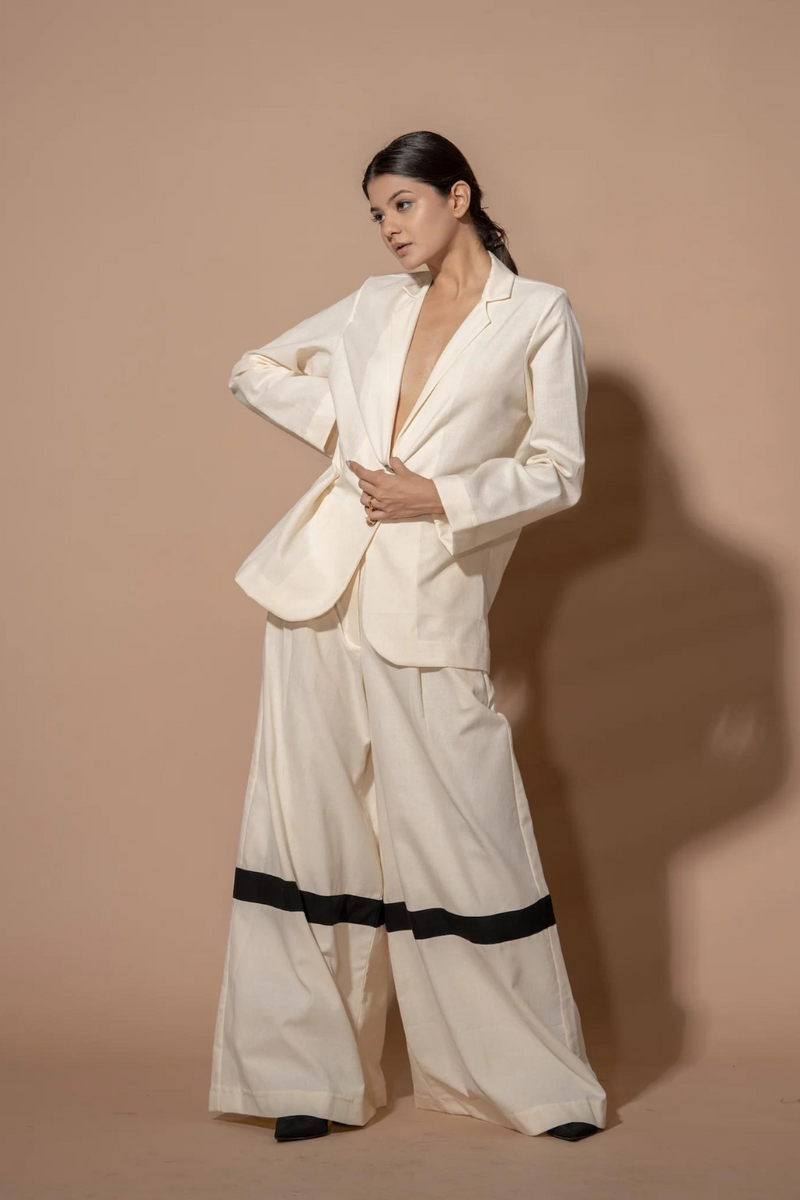 Vanilla Pants 100% cotton matty pants/trousers by Stoique in natural, black for women Worldwide
