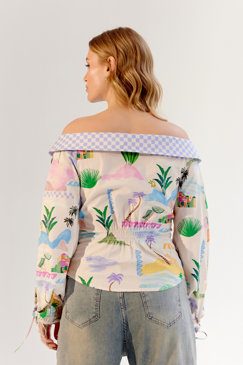 Sage Shirt - By the Sea cotton by NOIB for women Worldwide