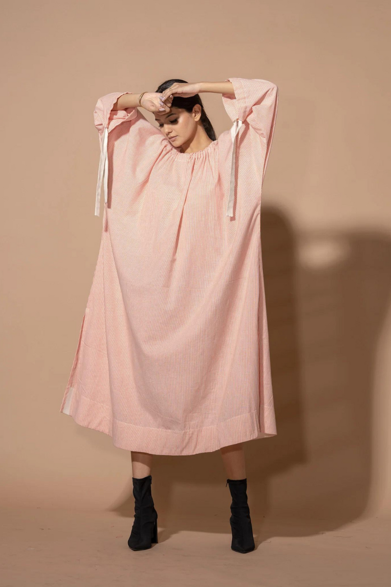 Cayenne Dress handwoven cotton dresses by Stoique in red,  natural for women Worldwide