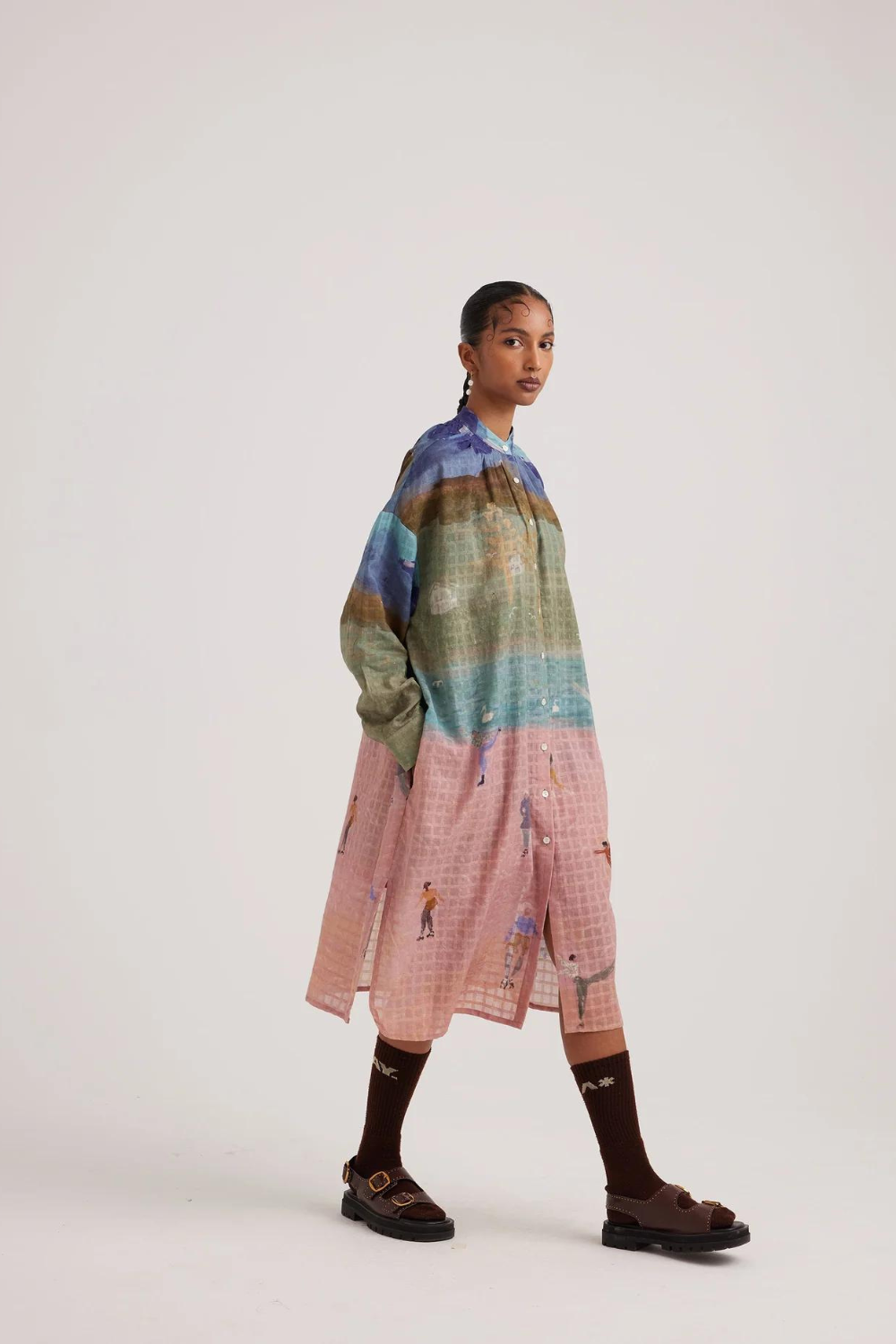 Kaftan Shirt Dress-Skater