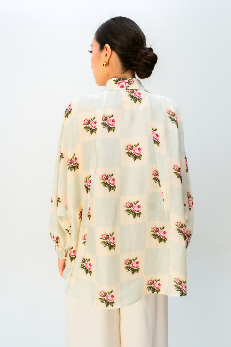MORNING SONG SHIRT silk top/shirt by Ode to Odd in green for women Worldwide