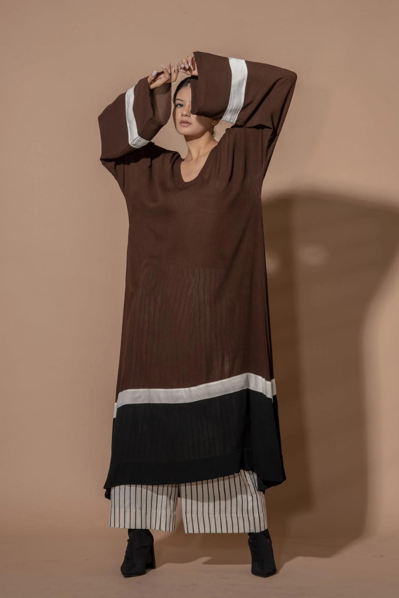 Saffron Tunic crushed cotton kaftans and tunics by Stoique in brown, red, off white for women Worldwide