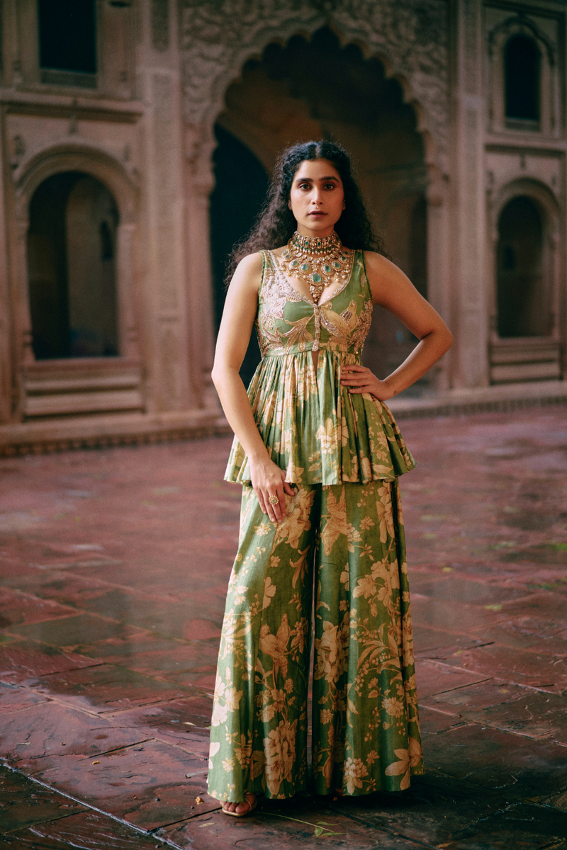 PH-2474 
Peplum 
Palazoo Set by Paulmi & Harsh for women Worldwide