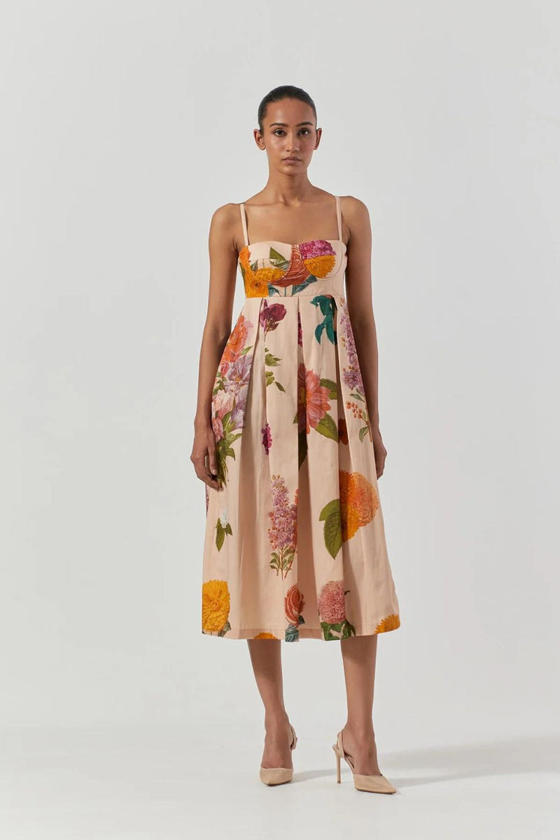 Vintage Garden Bralette Dress satin by Yam in multi color for women Worldwide