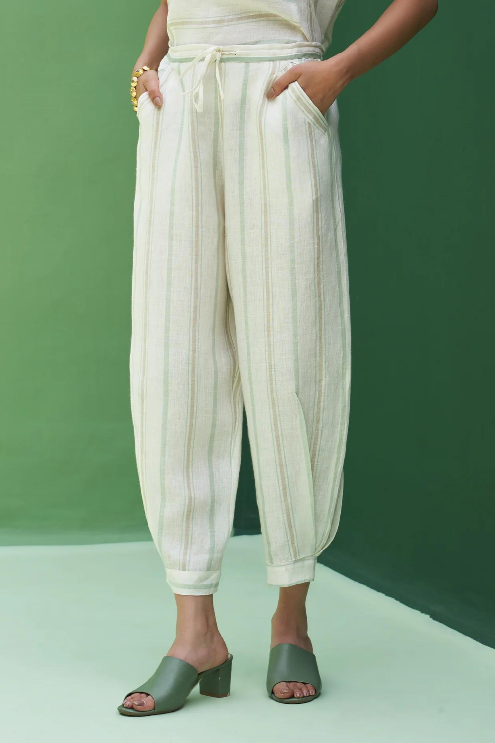 Iona Striped Linen Pant
- Mint